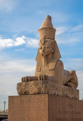 Sphinx on the University Embankment in St. Petersburg.
