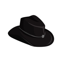 Black vintage cowboy hat template