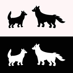 Dog animal vector logo design . icon logo . silhouette logo 