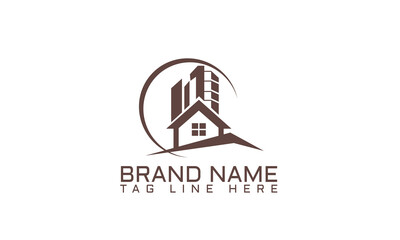 Fototapeta premium logo, real, roof, construction, card, business, house, design, background, concept, company, icon, orange, illustration, template, symbol, branding, modern, creative, abstract, graphic, flat, advertis