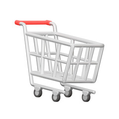 Shopping cart on wheels 3d object © Mintoboru