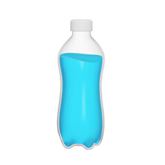 Bottle of water 3d icon. Plastic bottle. Isolated object on transparent background