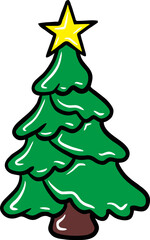 Glossy Pine Tree Vector