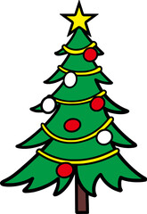 Christmas Tree with Accessories Vector