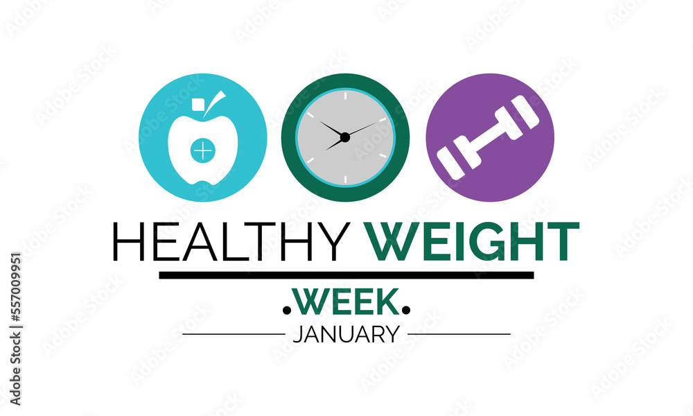 Wall mural national weight loss awareness month observed each year during january . vector web banner, poster, 