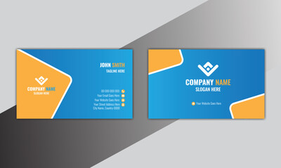 Modern and creative business card geometric business card business card printing yellow business card professional and elegant business card company business card horizontal simple clean template.