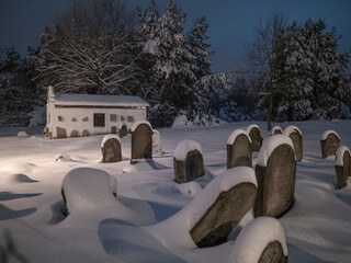 Jewish cemetery in winter