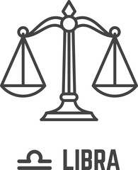 Libra sign. Zodiac symbol. Esoteric horoscope icon