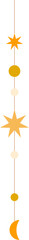 Fototapeta premium Hanging Star Vector Illustration. Star Decoration Design Element