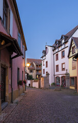  evening street Turckheim in France