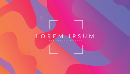 Geometric Poster. Business Composition. Flat Landing Page. Digital Pattern. Pink Bright Flyer. Gradient Shape. Wave Futuristic Cover. Vibrant Page. Lilac Geometric Poster