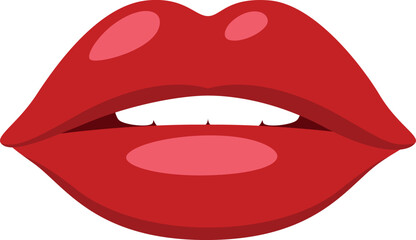 Female lips. Red sexy lady mouth icon