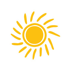 Fototapeta premium Sun icon set, vector illustration. Doodle suns set
