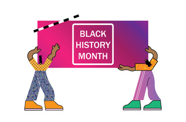 Black history month 2023, banner, illustration
