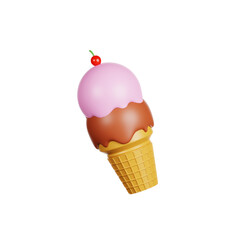 Ice Cream Cone 3d Illustration