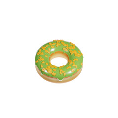 Matcha Donut 3d Illustration