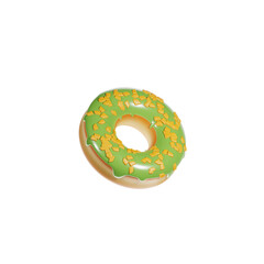 Matcha Donut 3d Illustration