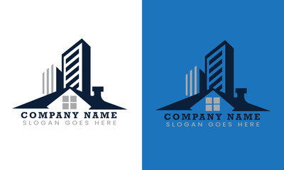 FREE VECTOR CONSTRUCTION AND REAL ESTATE  LOGO