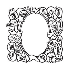 Hand drawn Abstrack doodle art frame