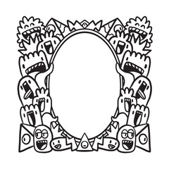 Hand drawn Abstrack doodle art frame