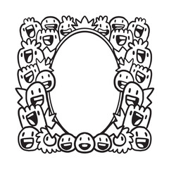 Hand drawn Abstrack doodle art frame