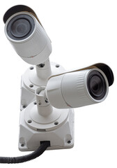 cylindrical IP security cameras on white