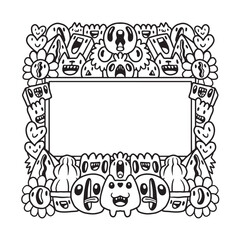 Hand drawn Abstrack doodle art frame