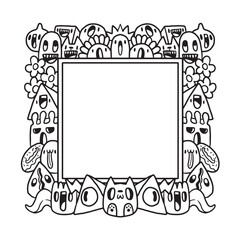 Hand drawn Abstrack doodle art frame