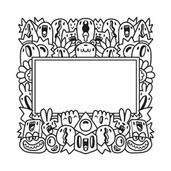 Hand drawn Abstrack doodle art frame