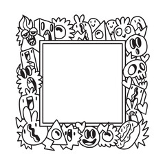 Hand drawn Abstrack doodle art frame