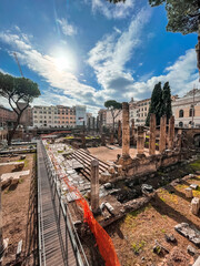 panoramic view of the Roman Forum of Rome