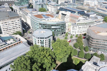 Aerial view of City of London, England Great Britain