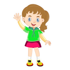 Vector teen girl cartoon character illustration