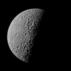 3D illustration Moon, a dwarf planet in our solar system.