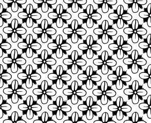 Seamless pattern with flowers on white background. Viburnum rings. Hand drawn Vector illustration