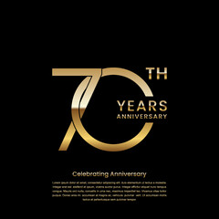 70 year anniversary celebration design template. vector template illustration - obrazy, fototapety, plakaty