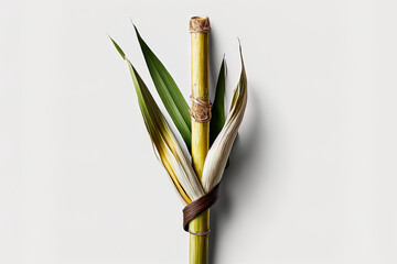 Isolated sugar cane on a white backdrop. Generative AI