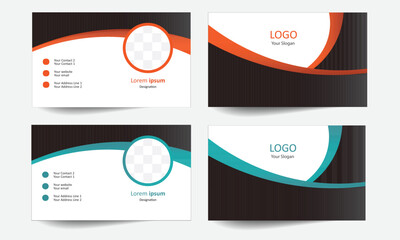 Double-sided Modern - Creative and Clean  business card template Horizontal and vertical layout illustration