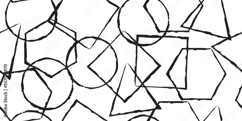 Poster black shapes create a seamless texture. print is geometric and casual, for seamless packaging. vecto