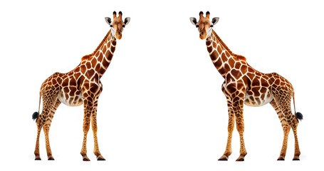 Naklejki  AI generative giraffe isolated on white
