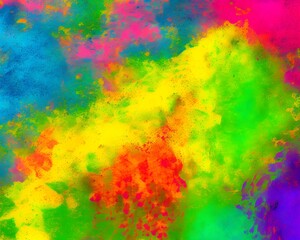 Fototapeta premium Bright paint background, holi festival style pattern, Holi dye, cheerful drawing. Generative AI. Generative AI