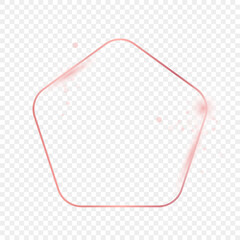 Rose gold glowing rounded pentagon shape frame