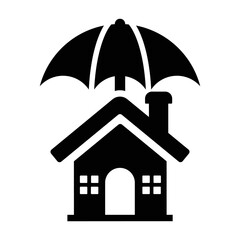 Home Insurance Icon in Flat Style