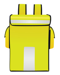 Yellow food delivery bag. vector