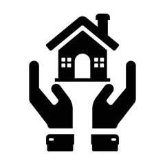 Home Insurance Icon in Flat Style