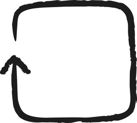 Rough scribble arrow repeating square black 
