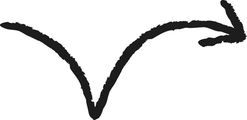 Rough scribble bounce arrow black 