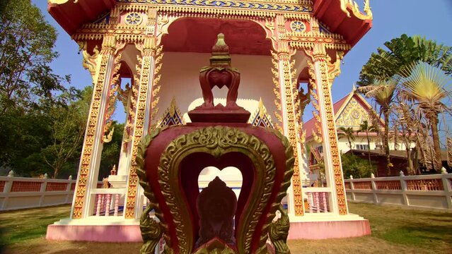Buddhist asian siam history. Buddist temple on island Koh Chang. Concept traditional history religion asia culture Buddha, buddhism wat architecture building. Travel Asia sacred pray tourism