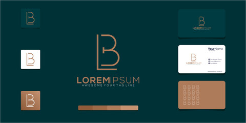 letter LB logo monogram elegant minimalist Brand identity