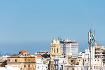 Panoramic top view of the old city of Tunis. Famous tourist destination in Tunisia.  